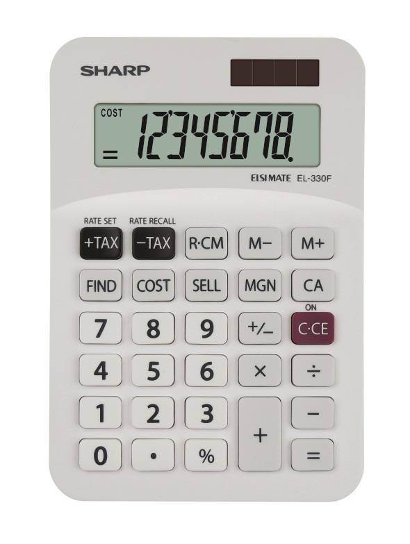 SHARP Bordregner EL-330FB, 8 cifre