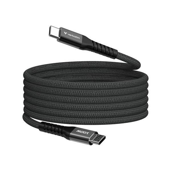 VERBATIM Sync N Charge USB C-USB C 100W Magnetic 1.2m Black