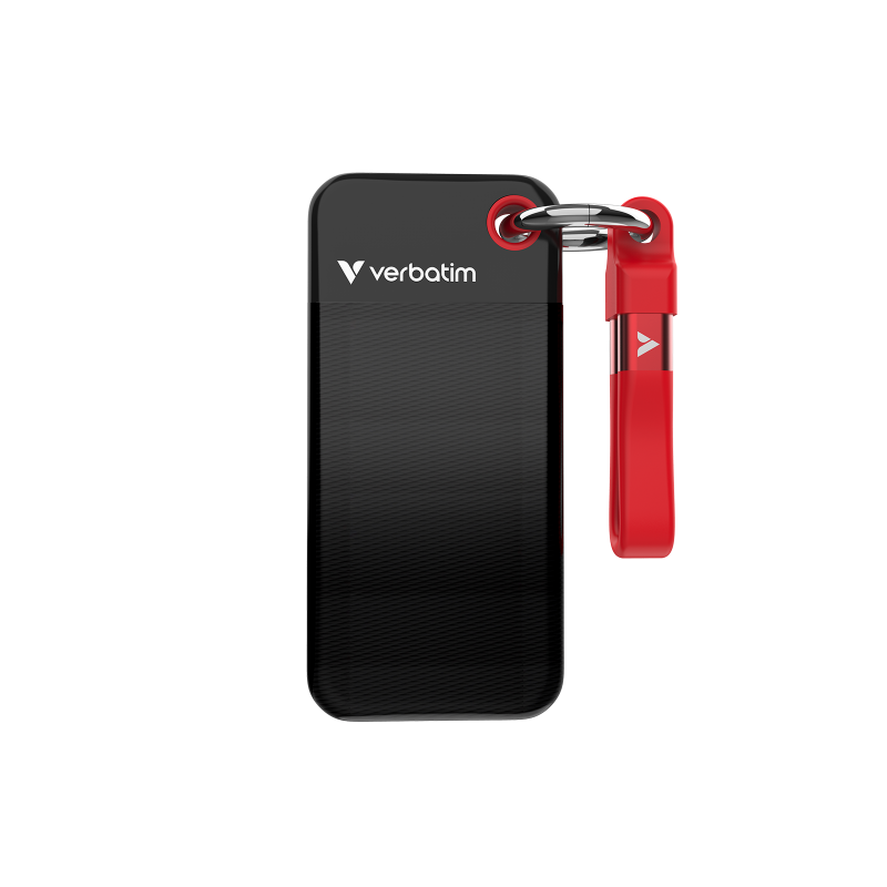 VERBATIM USB 3.2 Gen 2 2TB Pocket SSD, Black/Red