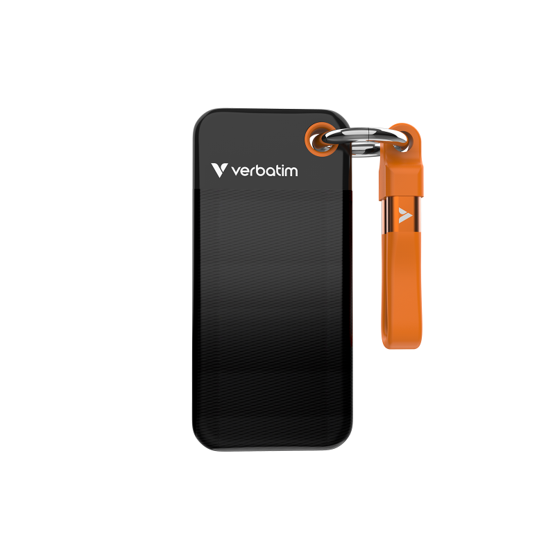 VERBATIM USB 3.2 Gen 2 512GB Pocket SSD, Black/Orange