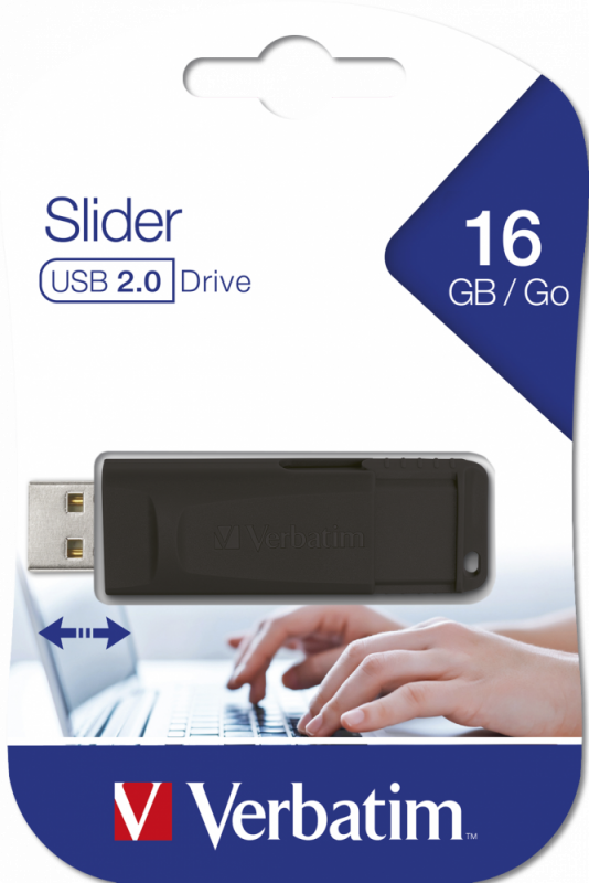 USB 2.0 Store &acute;N&acute; Go Slider 16GB, Black