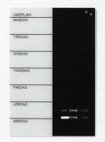 Glass week planner 40 x 60 cm. Norwegian