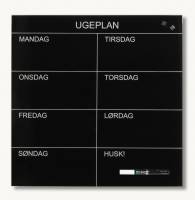 Glass week planner 45 x 45 cm. Black DK