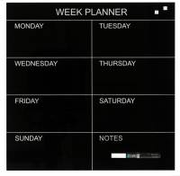 Glass week planner 45 x 45 cm. Black GB