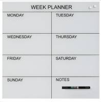Glass week planner 45 x 45 cm. White GB