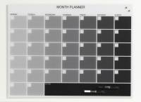 80 x 60 cm. Glass month planner. Grey. English. 80 x 60 cm. Glass month planner. Grey. English.