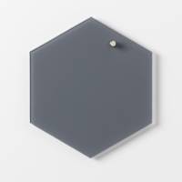 Glass board 21 cm Hexagon. Grey