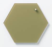 Glass board 21 cm Hexagon. Herb green