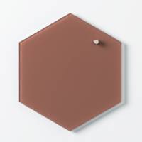 Glass board 21 cm Hexagon. Terracotta