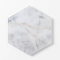 Glass board 21cm Hexagon. Rose marble