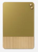 40 x 60 cm. Matt glass gold/Oak veneer Magnetic board K&oslash;b mat guldtavle med magnetisk bagplade og eg finer