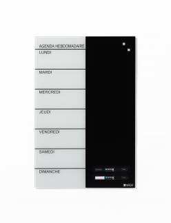 40 x 60 cm. Glass week planner French Naga Glas uge tavle Fransk - 40 x 60 cm.