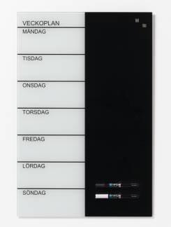 Glass week planner 40 x 60 cm. Swedish