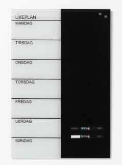 Glass week planner 40 x 60 cm. Norwegian