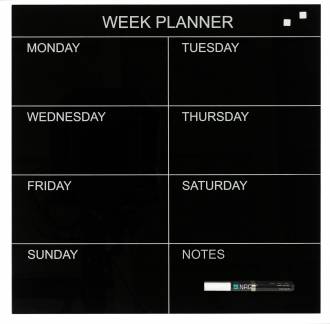 Glass week planner 45 x 45 cm. Black GB