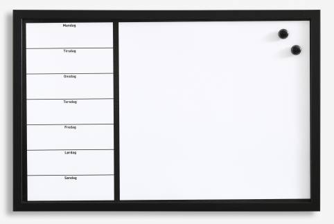 60 x 40 cm. White board week planner Danish 60 x 40 cm. White board week planner Danish