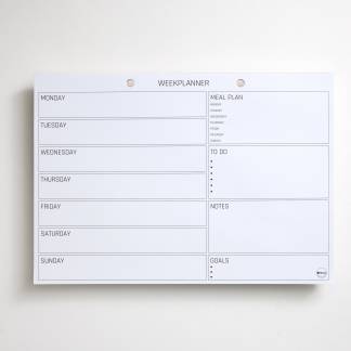 A4 Planning pad, Weekly planner with notes, English A4 Planning pad, Weekly planner with notes, English