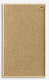 Hessian pin board 80 x 60 cm. Wood frame
