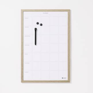 40 x 60 cm. Whiteboard Week Planner with Wood Frame English 40 x 60 cm. Whiteboard Week Planner with Wood Frame English