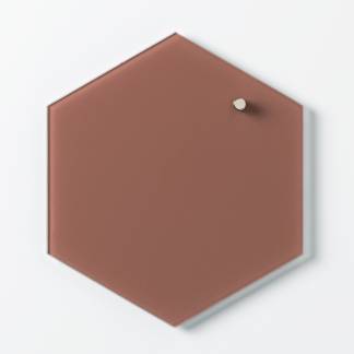 Glass board 21 cm Hexagon. Terracotta