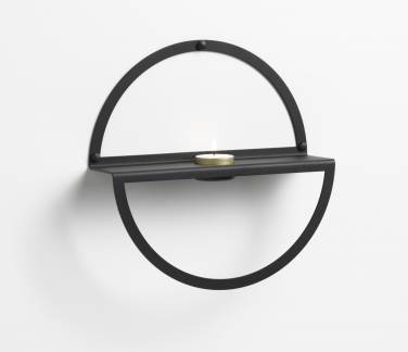 25 cm. Circle Tealight shelf, Black metal 25 cm. Circle Tealight shelf, Black metal