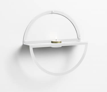 25 cm. Circle Tealight shelf, White metal 25 cm. Circle Tealight shelf, White metal