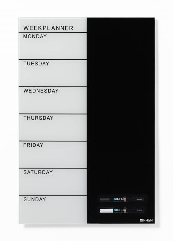 40 x 60 cm. Glass week planner English 40 x 60 cm. Glass week planner English