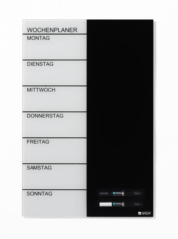 40 x 60 cm. Glass week planner German 40 x 60 cm. Glass week planner German