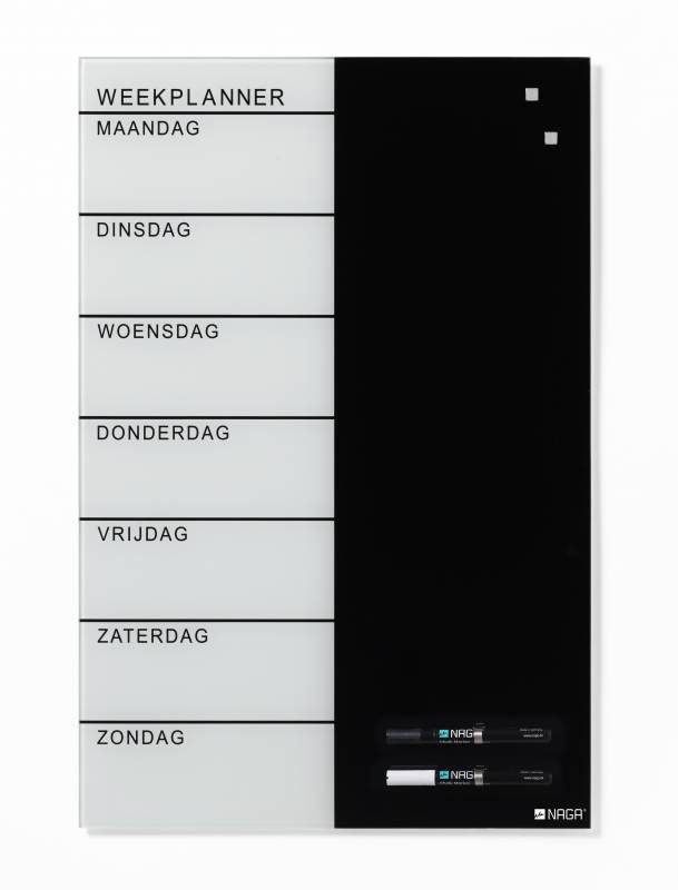 40 x 60 cm. Glass week planner Dutch 40 x 60 cm. Glass week planner Dutch
