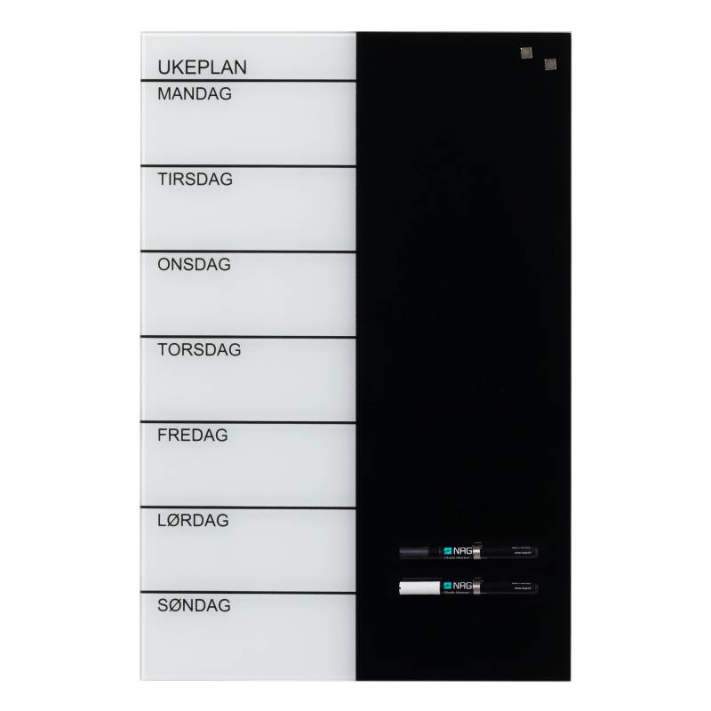 40 x 60 cm. Glass week planner Norwegian 40 x 60 cm. Glass week planner Norwegian
