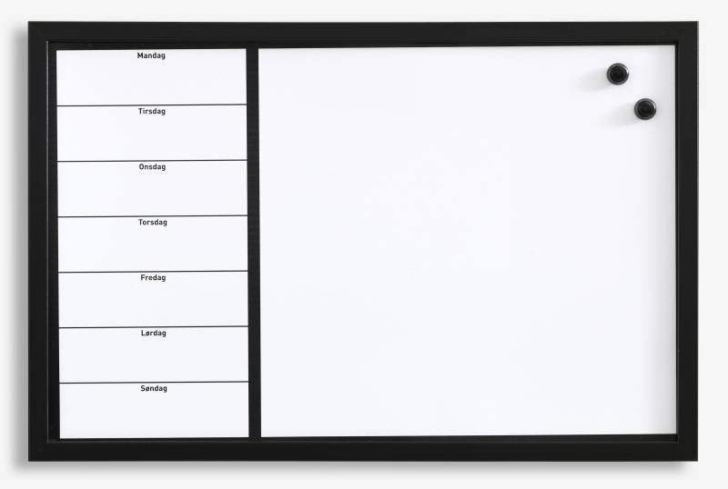 60 x 40 cm. White board week planner Danish 60 x 40 cm. White board week planner Danish