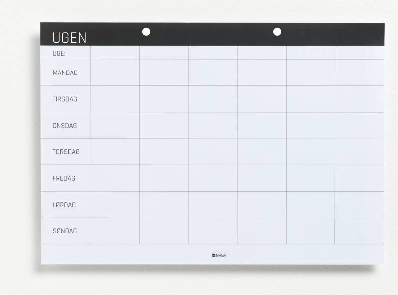 A4 Planning pad, Weekly planner, Danish A4 Planning pad, Weekly planner, Danish