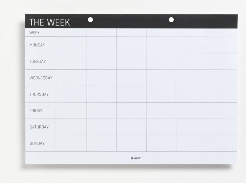 A4 Planning pad, Weekly planner, English A4 Planning pad, Weekly planner, English