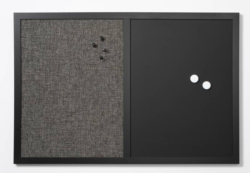 60 x 40 cm. Combi board, Black hessian/ magnetic chalk 60 x 40 cm. Combi board, Black hessian/ magnetic chalk