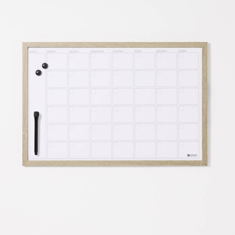 60 x 40 cm. Whiteboard Month Planner, Wood Frame, English 60 x 40 cm. Whiteboard Month Planner, Wood Frame, English