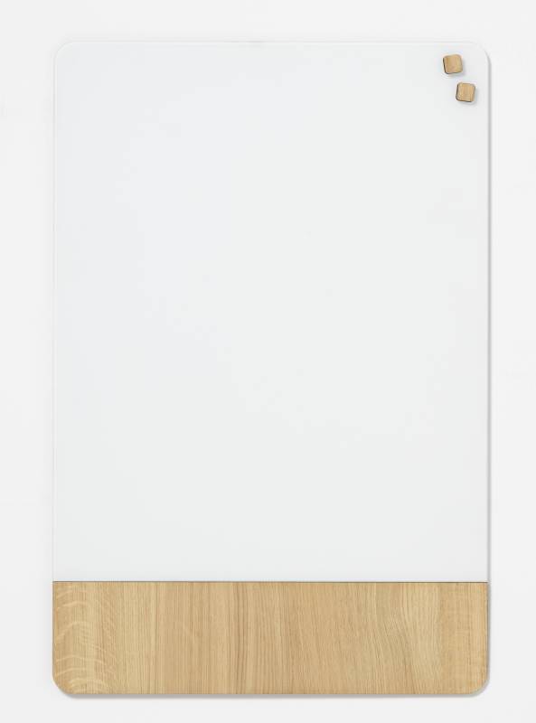 60 x 80 cm. Frosted glass white/Oak veneer Magnetic board 60 x 80 cm. Frosted glass white/Oak veneer Magnetic board