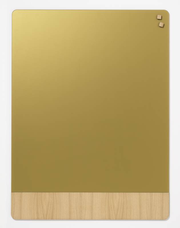 90 x 120 cm. Frosted Glass Gold/Oak veneer Magnetic board 90 x 120 cm. Frosted Glass Gold/Oak veneer Magnetic board