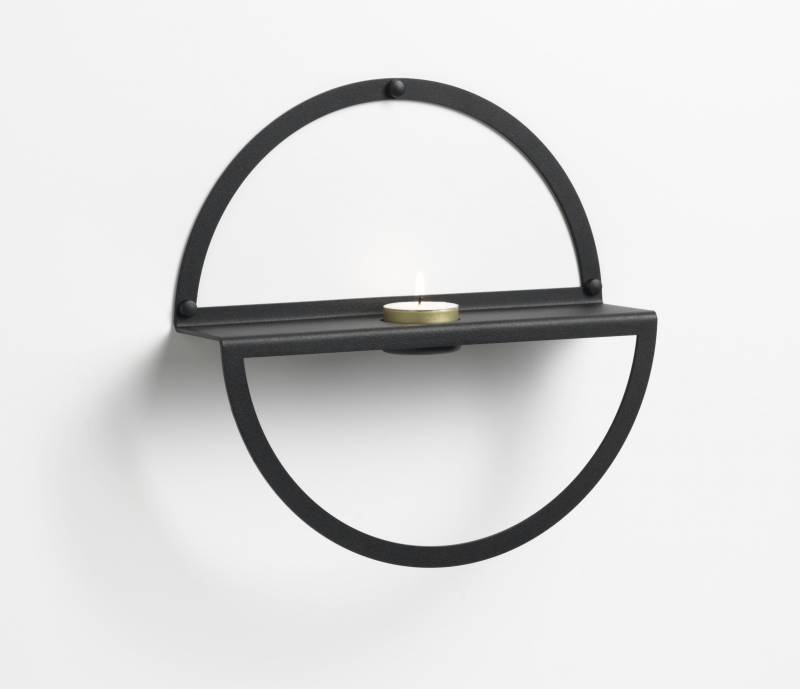 25 cm. Circle Tealight shelf, Black metal 25 cm. Circle Tealight shelf, Black metal