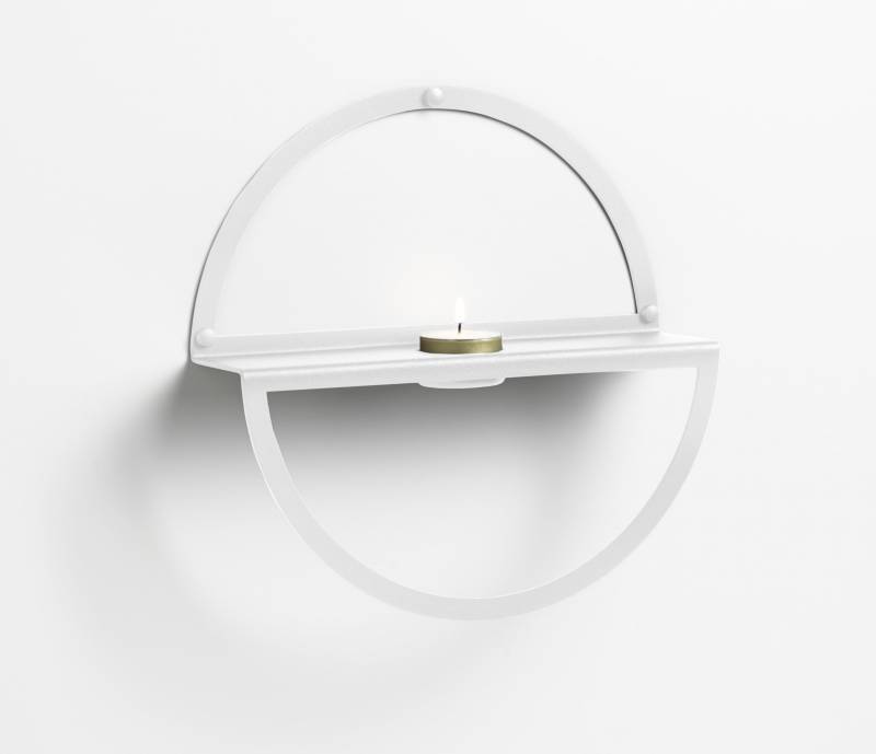 25 cm. Circle Tealight shelf, White metal 25 cm. Circle Tealight shelf, White metal