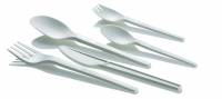 Gaffel plastik CPLA hvid 17cm 50stk/pak