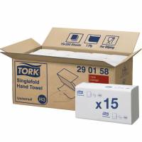 Papirhåndklæd Tork Universal H3 1-lag Z-fold 290158 4500stk/ka