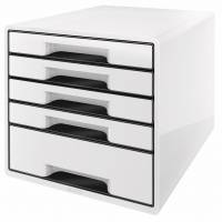 Skuffekabinet Leitz Desk Cube WOW 5-skuffer hvid/sort