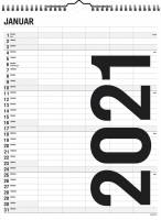 Familiekalender Black & white 29,5x39cm 5 kolonner 21 0665 50