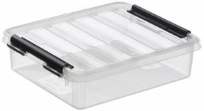 Plastkasse SmartStore Classic 1 klar 1l m/låg 21x17x6cm