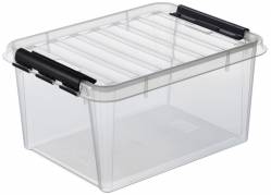 Plastkasse SmartStore Classic 15 klar 15l m/låg 40x30x19cm