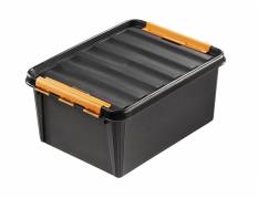 Plastkasse SmartStore Pro 15 sort 15l m/låg robust 40x30x19cm