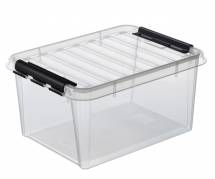 Plastkasse SmartStore Classic 31 klar 32l m/låg 50x39x26cm