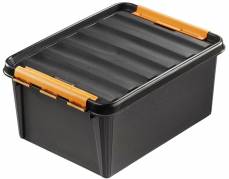 Plastkasse SmartStore Pro 31 sort 32l robust m/låg 50x39x26cm