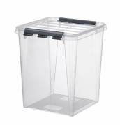 Plastkasse Smart Store klar 70l m/låg 72x40x39cm