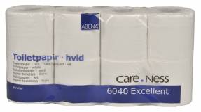 Toiletpapir Care-Ness 2-lags hvid 9,80cmx33,75m 64rul/kar